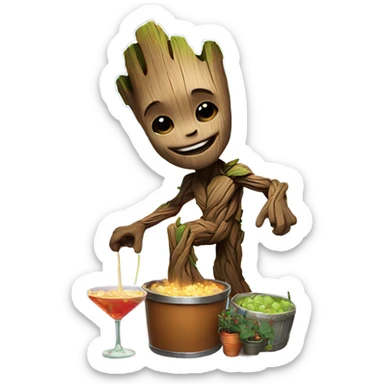 Groot partying sticker