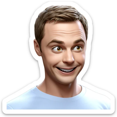 smiling boy in white shirt sticker