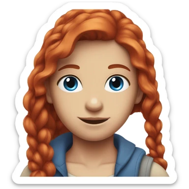 Red head with blue eyes pretty sticker