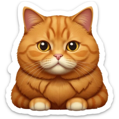 British shorthair ginger cat, solid color with no markings sticker