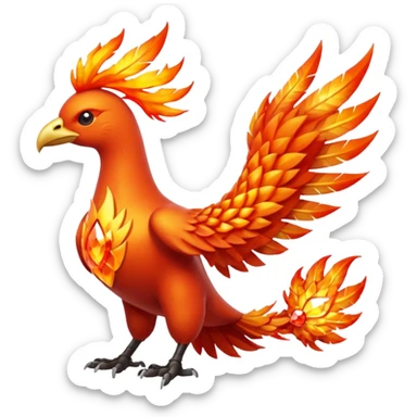 Pokemon legendary laranja and red crystal moltres sticker
