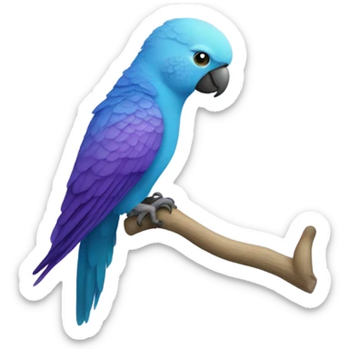 A purple and blue parakeet  sticker