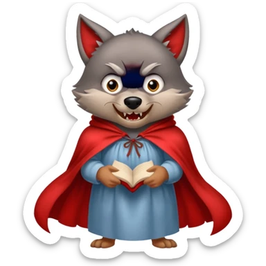 the Big Bad Wolf in the story of Little Red Riding Hood sticker