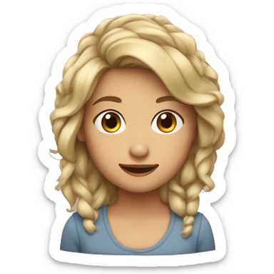 Fille montrant son index et majeur sticker