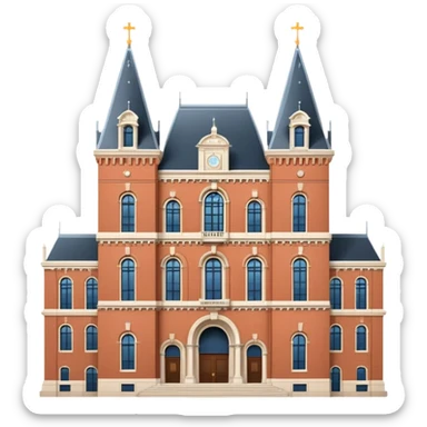 cinematic-realistic-rijksmuseum-landmark-emoji,-depicted-with-the-grand-facade-of-the-museum-rendered-in-intricate-detail-and-soft,-historical-lighting. sticker