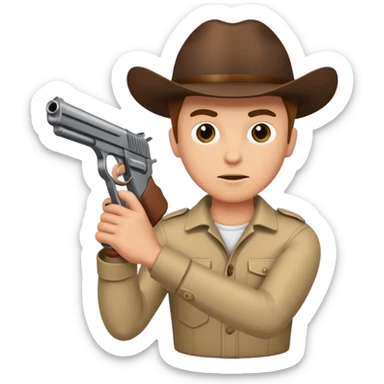 Guy with gun sticker