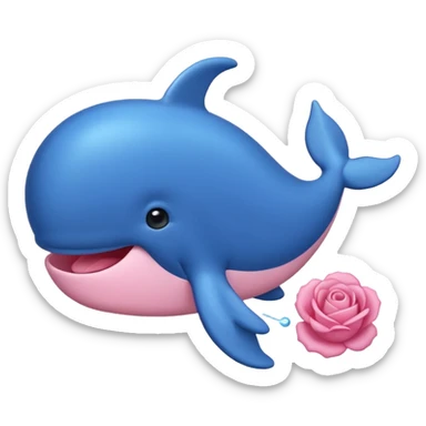 un bébé baleine tout chou avec une tétine dans la bouche sticker