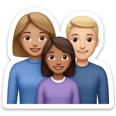 Two sisters and one man emoji sticker