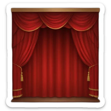 Part open red theatre curtain sticker