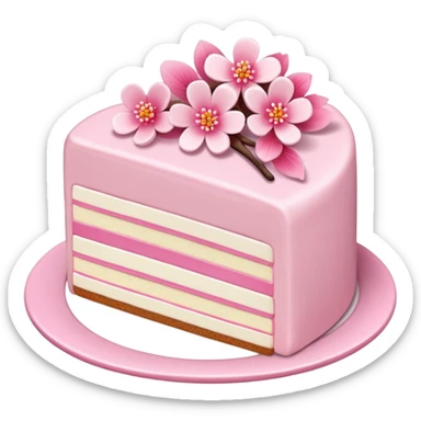 sakura cake slice sticker