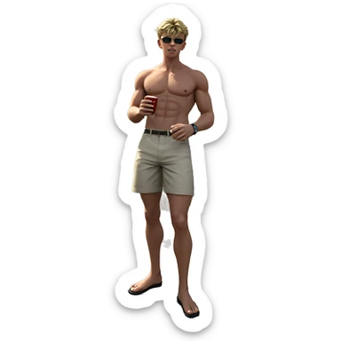 blonde boys outdoors under sky sticker