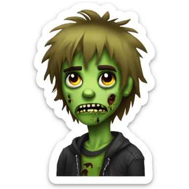 emo boy zombie shaggy sticker
