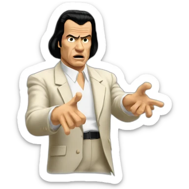 Vincent Vega from Pulp Fiction with the hands gesturing confusion sticker