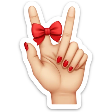 middle finger wit a bow on it sticker