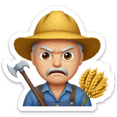 angry farmer  sticker