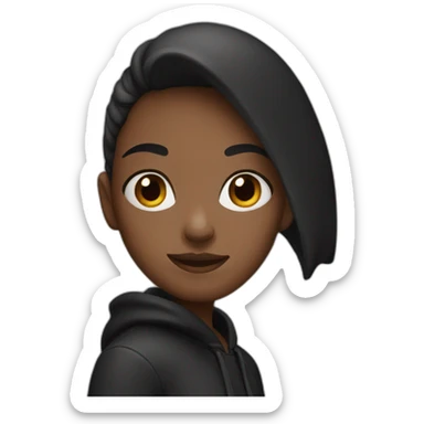 Girl with black hoodie  sticker