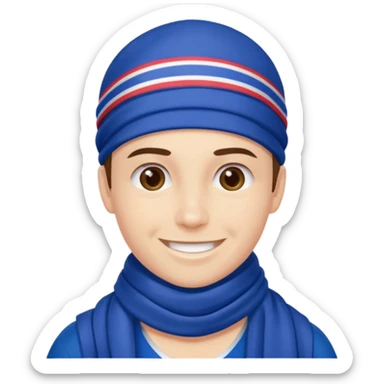 Glasgow rangers fan wearing scarf no head covering sticker