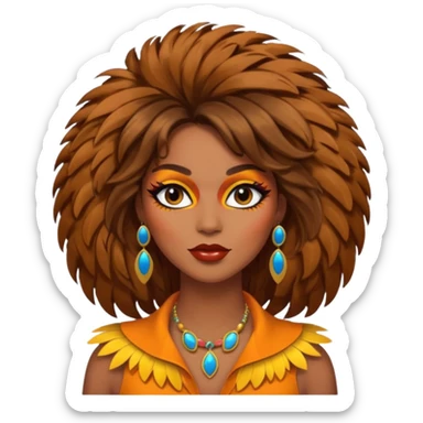 Retro 70s woman face sticker