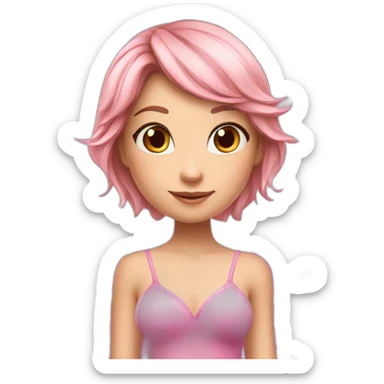 flora-the-winx-girl-pink-fairy-wings-brown-and-blond-hair sticker