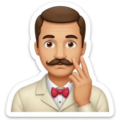 Chef with mustache kissing pinched fingers  sticker
