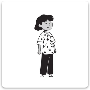 Cartoonish girl smiling with short hair sticker