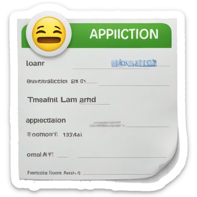 Loan application Loan application sticker
