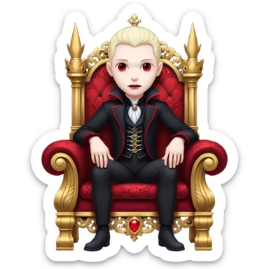realistic vampire in a throne sticker