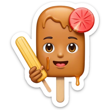Emoji sucking on a popsicle sticker