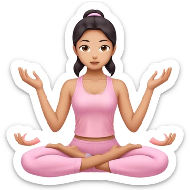 asian yoga girl light pink clothes l sticker