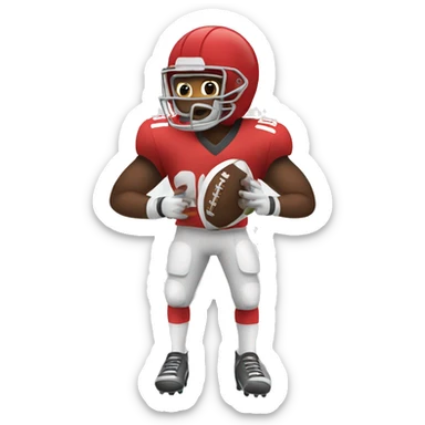 Football player with a heart sticker