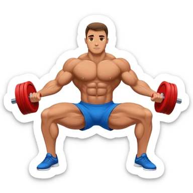 bodybuilder rotational-core exercise sticker