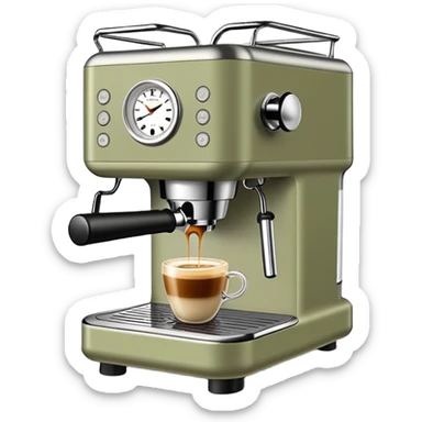 pale olive coffee machine sticker