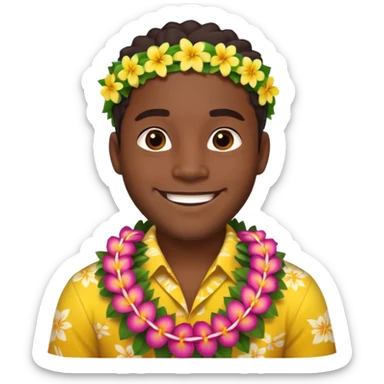 hawaian black man sticker