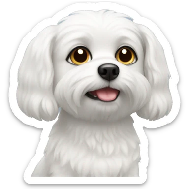 white small dog sticker