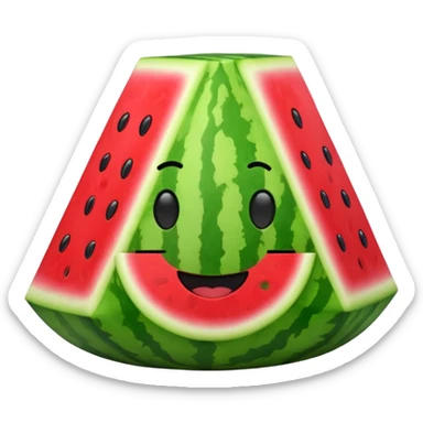 Make a Watermelon Plushie with a cube smile sticker