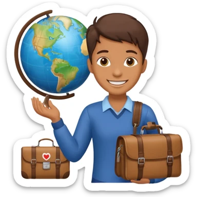 TRAVEL , travel bag , pass board, plane, glob sticker