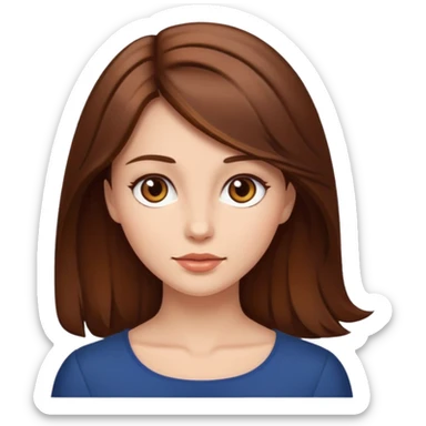 Mujer linda con pelo castaño lasio y morena clara sticker