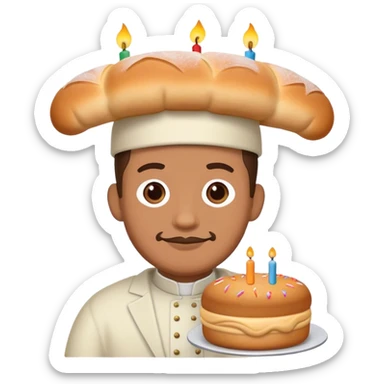 A pandesal birthday cake for a pastor sticker
