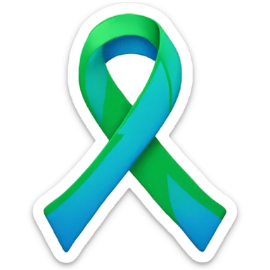 IIH awareness ribbon left half blue and right half green sticker