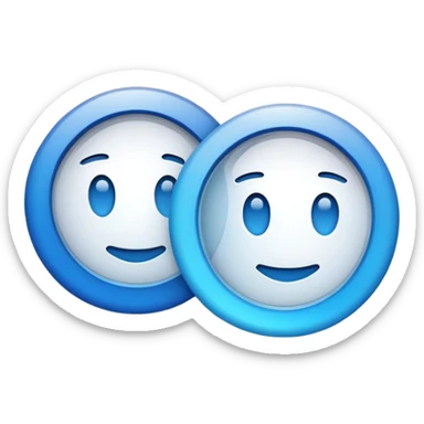 Minimalist emoji-style logo of a website duplication service — two overlapping browser windows with a sleek, modern look, light tech gradients, white and blue color scheme, soft shadows, no cartoon style, professional and clean sticker