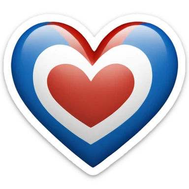 heart with blue red and white stripe sticker