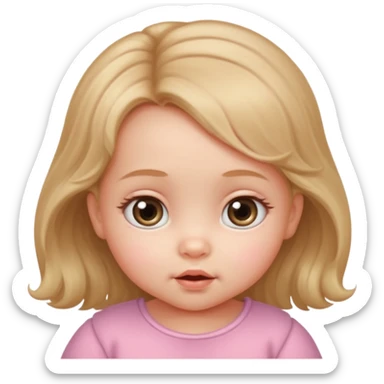 The head of a Cherubic infant baby girl with a tuff of hair and big dreamy eyes sticker