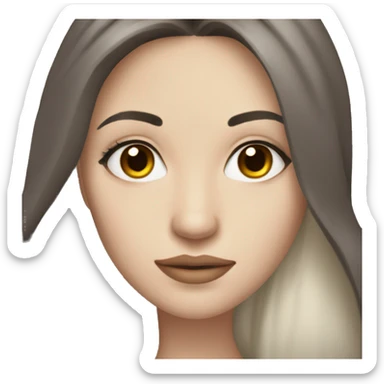 Beautiful woman with long dark hair and brown eyes and pale skin sticker