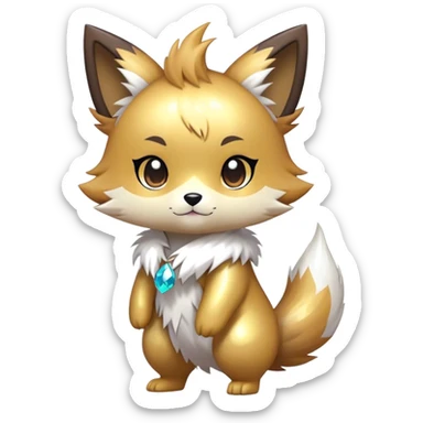  High quality Cute Cool Kawaii edgy Pretty Chibi Fur-Sona Shiny Colorful Sparkly Fakemon Full Body sticker