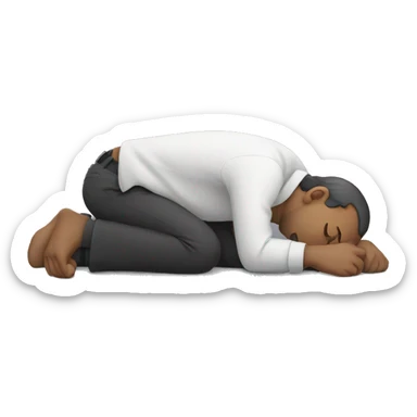 Man sleeping bending over sticker