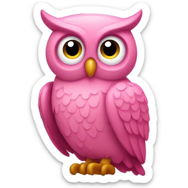 a pink owl sticker