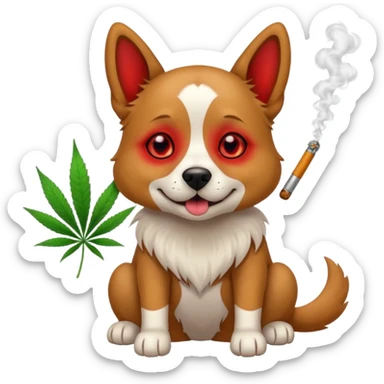 Dog smoking weed sticker