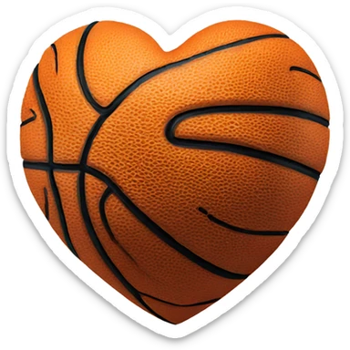 Heart shaped basketball  sticker