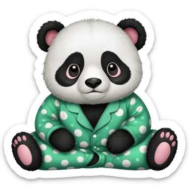 make a cute dark green panda with some pjs laying downmake a cute dark green panda  with some pjs laying down sticker