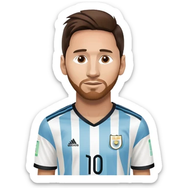 Lionel Messi soccer player in Argentina jersey number 10 sticker